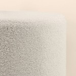 Pouf rond 33cm en tissu bouclette blanc | Hashtag Déco