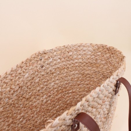 Sac caba fibres naturelles beige 63x30cm | Hashtag Déco