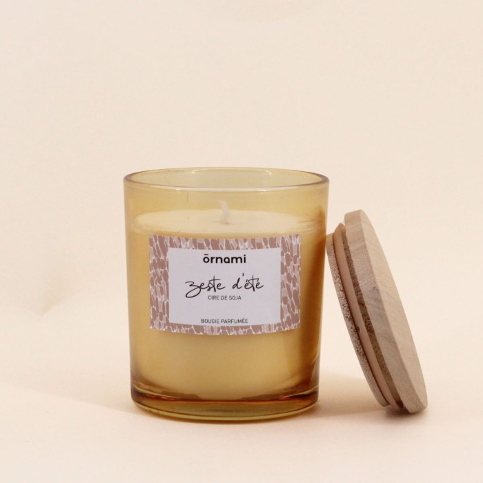 Bougie parfumée zeste d'été cire blanche 280g | Hashtag Déco