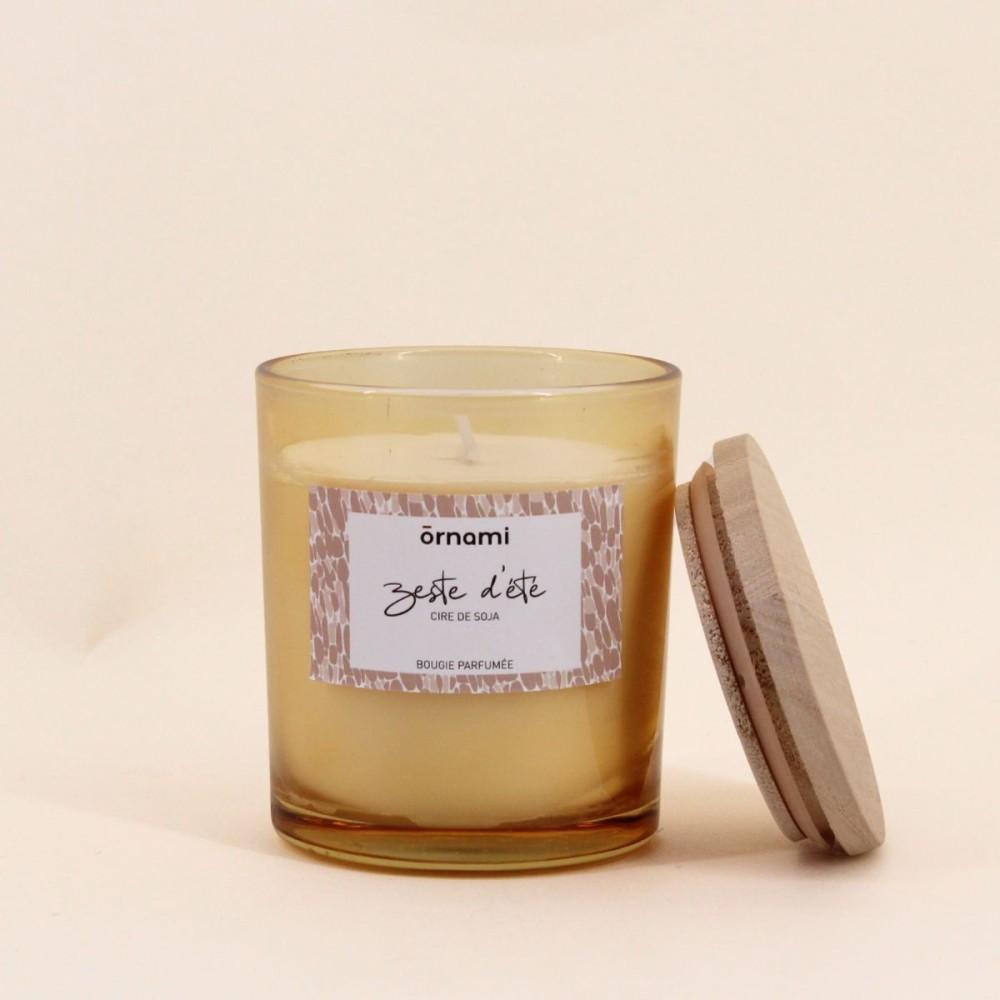 Bougie parfumée zeste d'été cire blanche 280g | Hashtag Déco