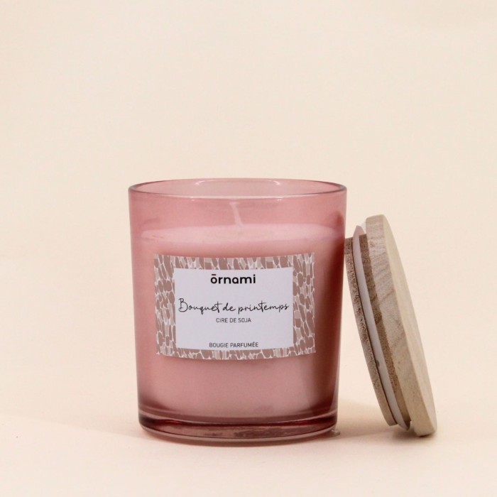 Bougie parfumée bouquet de printemps, cire blanche | Hashtag Déco