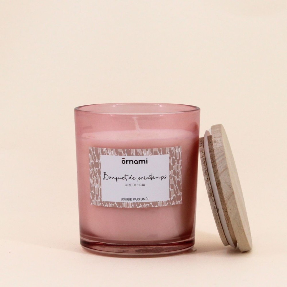 Bougie parfumée bouquet de printemps, cire blanche | Hashtag Déco