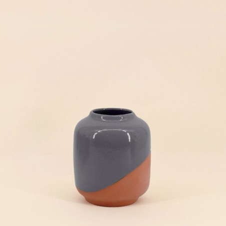 Vase bicolore 16cm en terracotta | Hashtag Déco