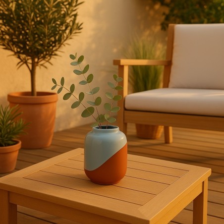 Vase bicolore 16cm en terracotta | Hashtag Déco