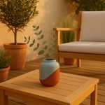 Vase bicolore 16cm en terracotta | Hashtag Déco