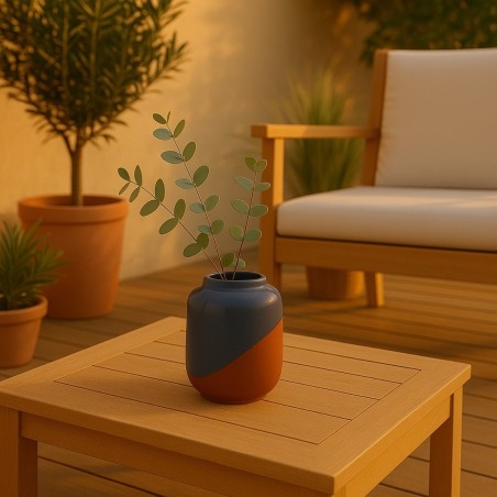 Vase bicolore 16cm en terracotta | Hashtag Déco
