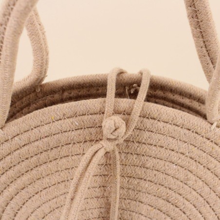 Sac rond en corde et coton beige | Hashtag Déco
