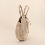 Sac rond en corde et coton beige | Hashtag Déco
