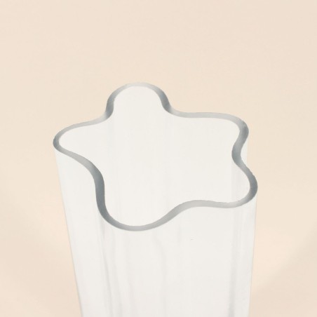 Vase en verre organique transparent 30cm | Hashtag Déco