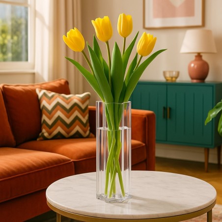 Vase en verre organique transparent 30cm | Hashtag Déco