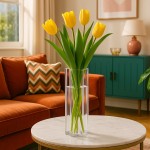 Vase en verre organique transparent 30cm | Hashtag Déco