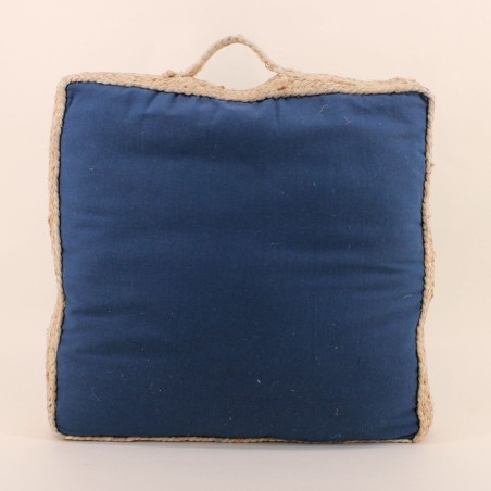 Coussin de sol tissu jute naturel 50x50cm | Hashtag Déco