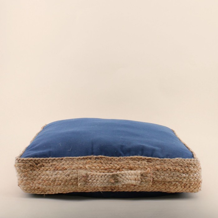 Coussin de sol tissu jute naturel 50x50cm | Hashtag Déco