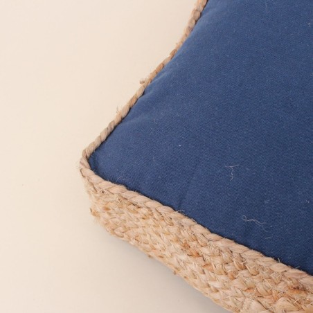Coussin de sol tissu jute naturel 50x50cm | Hashtag Déco