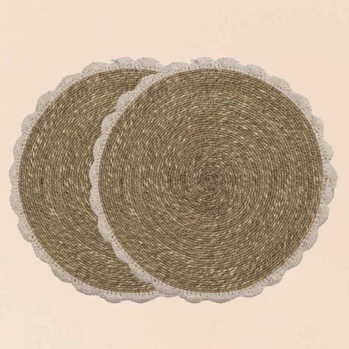 Sets de table fibres naturelles beige 35cm | Hashtag Déco