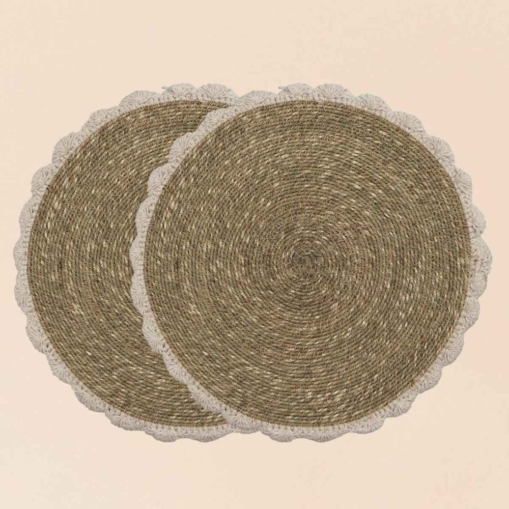 Sets de table fibres naturelles beige 35cm | Hashtag Déco