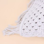 Coussin macramé blanc 40x60cm en tissu | Hashtag Déco
