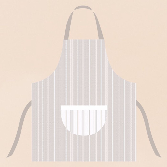 Tablier cuisine écru en coton rayé | Hashtag Déco