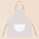 Tablier cuisine écru en coton rayé | Hashtag Déco
