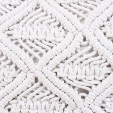 Coussin macramé blanc 40x60cm en tissu | Hashtag Déco