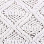 Coussin macramé blanc 40x60cm en tissu | Hashtag Déco