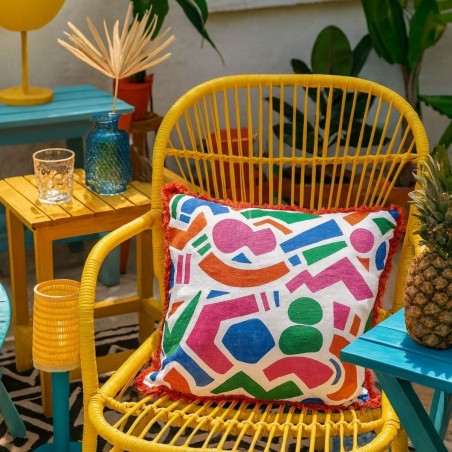 Coussin extérieur coloré 40x40cm en coton | Hashtag Déco