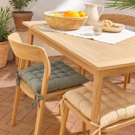 Galette de chaise coton beige 40x40 cm | Hashtag Déco