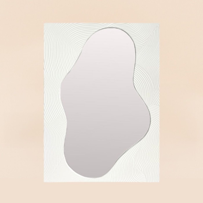 Miroir mural organique bois naturel 45x65cm | Hashtag Déco