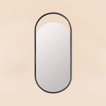 Miroir ovale métal noir 50x22cm élégant | Hashtag Déco