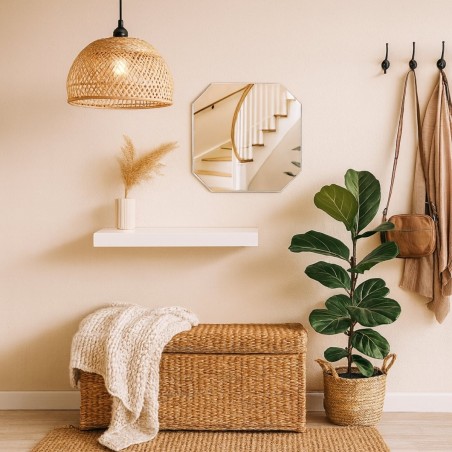 Miroir 30x30cm en bois clair | Hashtag Déco