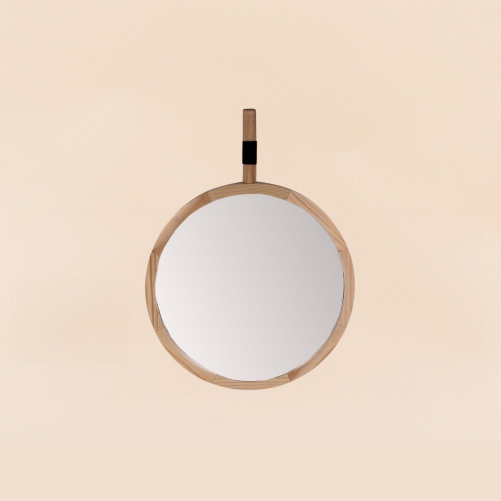 Miroir rond contour bois naturel 30x30cm | Hashtag Déco