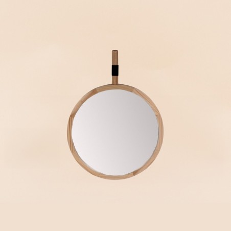 Miroir rond contour bois naturel 30x30cm | Hashtag Déco
