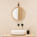 Miroir rond contour bois naturel 30x30cm | Hashtag Déco