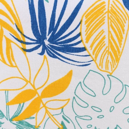Coussin blanc motifs tropicaux en tissu 40x40cm | Hashtag Déco