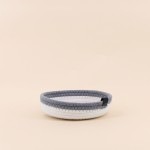 Panier en corde blanc détail gris 20x5cm