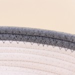 Panier en corde blanc détail gris 25x7,5cm