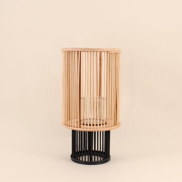 Lanterne ronde en bambou 44x23cm