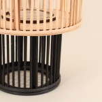 Set de 3 lanternes en bambou naturel, noir