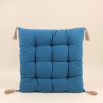 Lot de 4 galettes de chaises coton bleu 40cm | Hashtag Déco