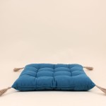 Lot de 4 galettes de chaises coton bleu 40cm | Hashtag Déco