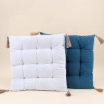 Lot de 4 galettes de chaises coton bleu 40cm | Hashtag Déco