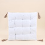 Lot de 4 galettes de chaises coton blanc 40cm | Hashtag Déco