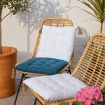 Lot de 4 galettes de chaises coton blanc 40cm | Hashtag Déco