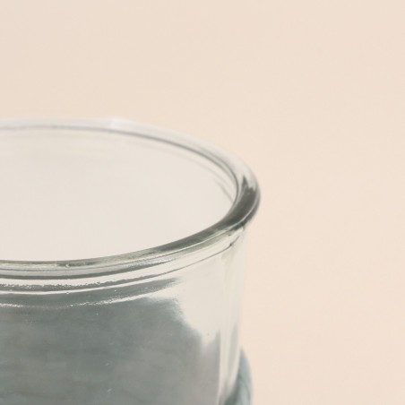 Set de 2 photophores verre et corde beige | Hashtag Déco