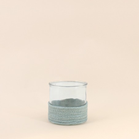 Set de 2 photophores verre et corde beige | Hashtag Déco