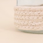 Set de 2 photophores verre et corde beige | Hashtag Déco