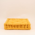 Coussin de sol jaune en tissu 40x40cm | Hashtag Déco