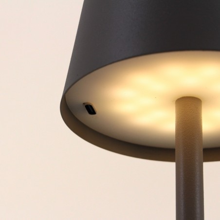 Lampe USB en métal 27cm - Noir, blanc, taupe