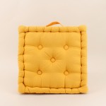 Coussin de sol jaune en tissu 40x40cm | Hashtag Déco