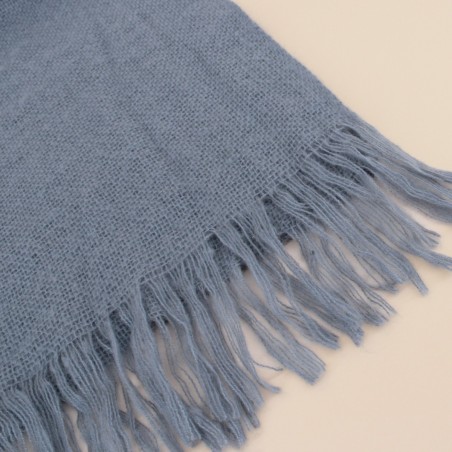 Plaid tricot effet mohair gris 150x180cm | Hashtag Déco